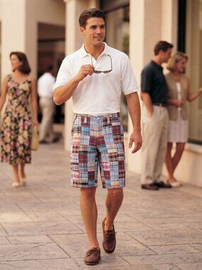 International Male Mens 32 Multi Patchwork Plaid Madras Archival Shorts Rare